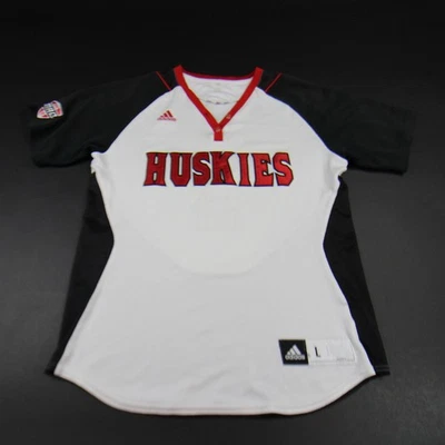Camiseta deportiva NIU Huskies Adidas Game - Softbol para mujer blanca/negra usada Foto 1 de 4