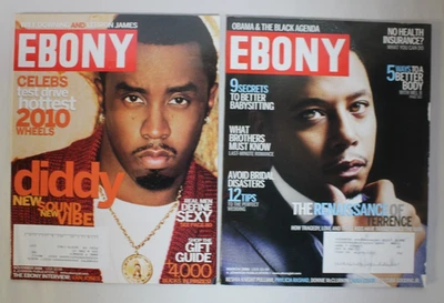 Lot of 2 Ebony Magazines – 2009 Issues | Diddy, Terrence Howard Foto 1 de 4