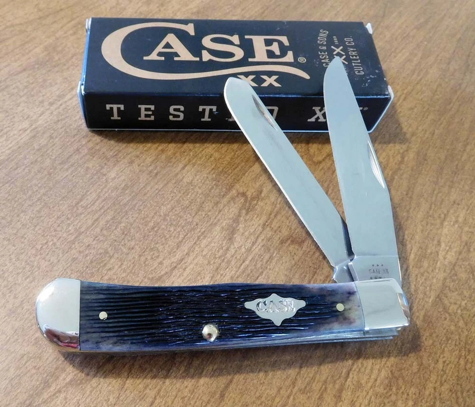 Nuevo cuchillo/cuchillos tramperos Case XX 9700 púrpura con mango de hueso jigged 2 Bld Foto 1 de 1