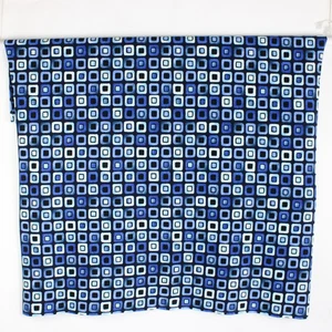 Blue Fleece Fabric for Sewing Crafting 60" x 54" Mod Square Pattern - Picture 1 of 5