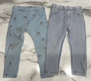 Zara Baby Denim Jeans Leggings With Pockets Set of 2 Size 18/24 Months - Picture 1 of 6