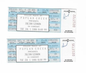 Julian Lennon Unused Concert Tickets from July 1, 1986 - Picture 1 of 2