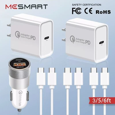 Cable cargador de pared rápido USB C para Motorola Edge Moto G Play 2024 Samsung S24 Foto 1 de 4