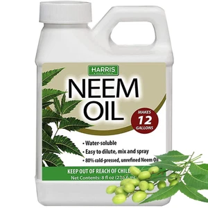 HARRIS Neem Oil Cold Pressed Water Soluble Concentrate, Makes 12 Gallons, 8Oz... - Picture 1 of 8