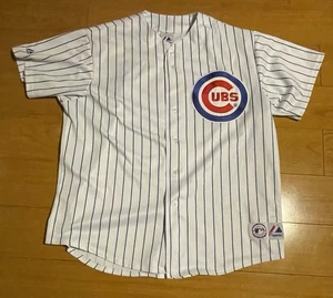 Chicago Cubs White Majestic Pin Striped Jersey 2XL Vintage 1980’s Made In Korea - Picture 1 of 7