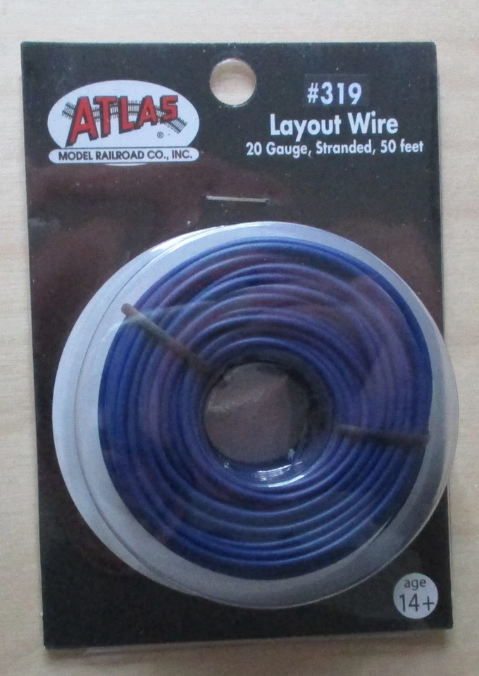 Alambre de diseño azul calibre 20 escala HO N ATLAS 319 DISEÑO DE VÍAS DE TREN 50 pies Foto 1 de 1