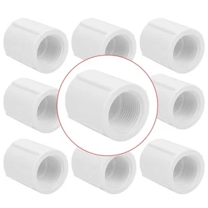10Pack 3/4" Double Female Thread PVC Pipe Coupling Adapter Pipe Fitting Conne... - Picture 1 of 7