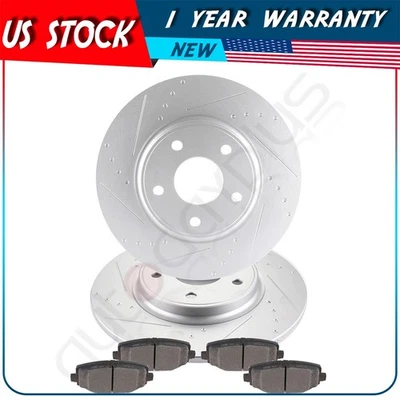 Rotores de freio traseiro + pastilhas metálicas para Chrysler Dodge Journey Ram C/V Volkswagen - Imagem 1 de 4