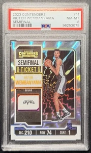 2023-24 Contenders VICTOR WEMBANYAMA Rookie RC Semifinal Ticket /99 PSA 8! - Picture 1 of 2