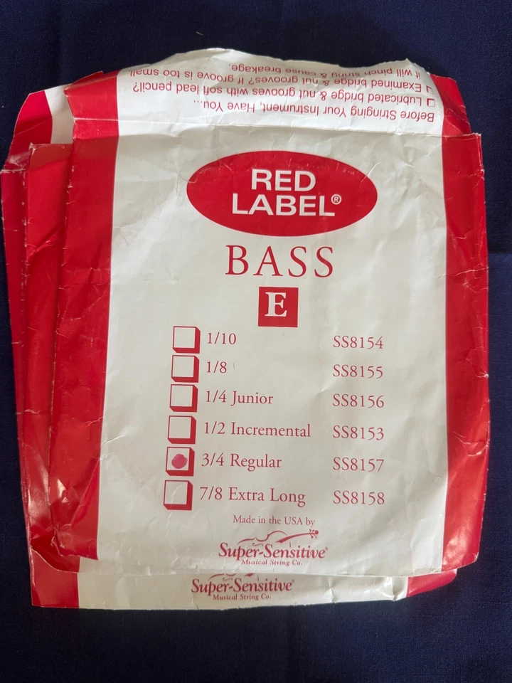 Bajo Super Sensitive Red Label Series E 3/4 Regular SS8157 8157 Foto 1 de 1