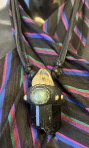 Collar de cristal áspero amuleto mágico curativo colgante de turmalina negra cruda - Imagen 1 de 4