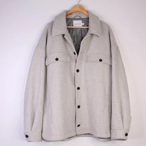 Topman Men’s Quilted Overshirt Jacket – Size XL – Light Grey Herringbone - Picture 1 of 9