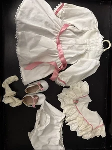 American Girl Pleasant Company Samantha Doll Tea Party Dress Outfit Collar Socks - Picture 1 of 6