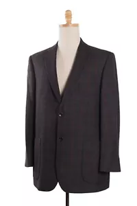BALMAIN Men's Wool Gray Brown Plaid Sport Coat Blazer Jacket 42 107 Large #M6 - Picture 1 of 9