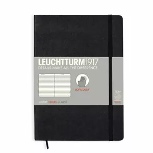 Cuaderno forrado de tapa blanda Leuchtturm 1917 con regulado en negro - A5 - NUEVO - Imagen 1 de 6
