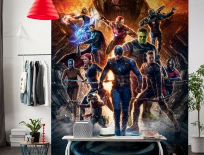 Marvel WALLPAPER 78x110 inch Thanos Black Widow Hulk Captain America WALL MURAL - Image 1 of 4