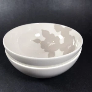 Set 2 Lenox Floral Silhouette Khaki All Purpose Bowls Porcelain 5 5/8" D - Picture 1 of 8