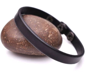 Classic Fashion Genuine Leather Bracelet Cuff Wristband Single Wrap Men Women - Picture 1 of 8