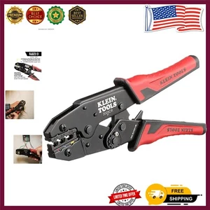 Ratcheting Wire Crimper Tool for 10-22 AWG Insulated Terminals, Ergonomic Grip - Picture 1 of 11