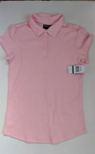 NWT Nautica Girls Sz Large 12/14 School Uniform Polo Shirt Pink - Picture 1 of 5