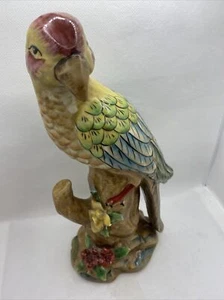 Estatuilla de pájaro grande esmalte mayólica ¡hermosos colores!  "10"" de alto ¡¡GUAU!! B - Imagen 1 de 9