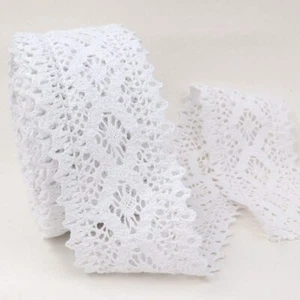 White Lace Ribbon 10 Yards Cotton Lace Trim Crochet Sewing Lace for Crafts Gi... - Picture 1 of 6