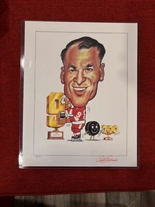 Rare GORDIE HOWE Sporticature - Limited Print - Signed By Robert Pelkowski - Picture 1 of 2