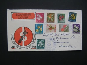 NEW ZEALAND, cover FDC 1967, decimal stamps flowers - Picture 1 of 1
