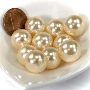 Czech Round Glass Imitation Pearls Cream Ivory Pearl color 2mm 3mm 4mm 12mm 14mm - Picture 1 of 4