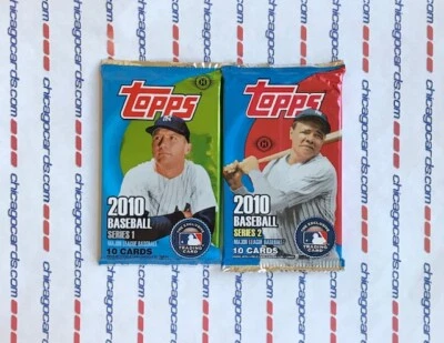 2010 Topps Series 1&2 HOBBY Pack (Babe Ruth Mantle Relics Posey Rookie RC AUTO)? - Image 1 of 4