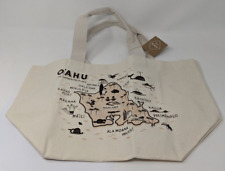 Wimini Hawaii - O'Ahu The Gathering Place Canvas Tote Plate Lunch Bag (Beige)