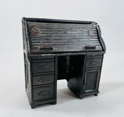 Vintage Durham Industries Metal Miniatures #11 Roll-Top Desk 2.25" Tall - Image 1 of 4