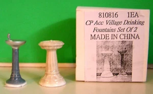 2 sets DEPT 56 DRINKING WATER FOUNTAINS set of 2 - 4 FOUNTAINS total  NEW in BOX - Picture 1 of 6