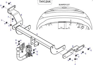Barra de remolque automotriz desmontable vertical Towtrust para Kia Cee'd Estate 2012 a 2018 - Imagen 1 de 8