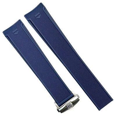 22mm Replacement Rubber Watch Band for TAG HEUER AQUARACER Watches, Blue Color - Image 1 of 3