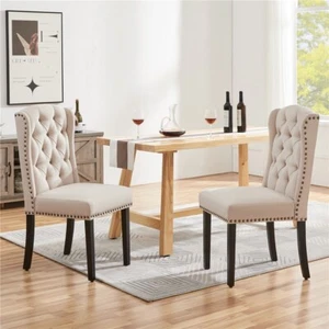 Dining Chairs Upholstered Kitchen Chairs with Nailhead Trims Home Kitchen - Picture 1 of 16