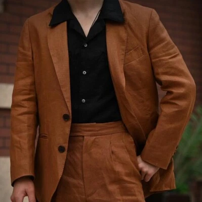 Мужская работа пальто льняной костюм пальто винтажный повседневный куртка тонкий пальто Western пальто новый - Изображение 1 из 4