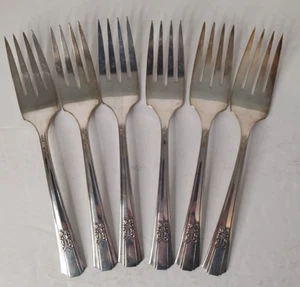 Set of 6 salad dessert forks 1937 FENWAY Silverplate Oneida Flatware - Picture 1 of 4
