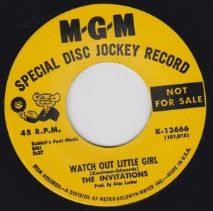 INVITATIONS Watch Out Little Girl MGM 7" Re. 2 sided 1967 tuff Northern R&B HEAR - Picture 1 of 4