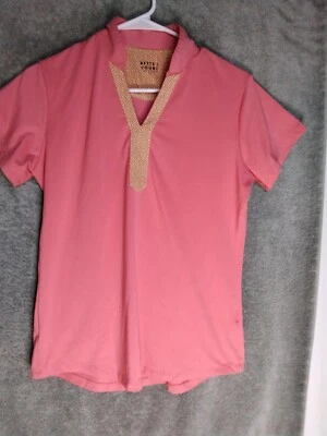 Top Polo Bette & Court Mujer Talla M Naranja Melocotón Geométrico Manga Corta Foto 1 de 4