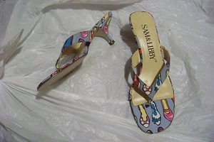 womens sam & libby laylaff fabric printed thing heels shoes size 7 1/2 - Picture 1 of 1