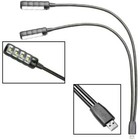 Ultrahelle 2-Arm USB-Lampe mit COB LEDs Notebook Lampe Schwanenhalslampe Leuchte