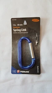 NIP 3 inch Blue Spring Link Key chain. Light Duty Aluminum - Picture 1 of 2