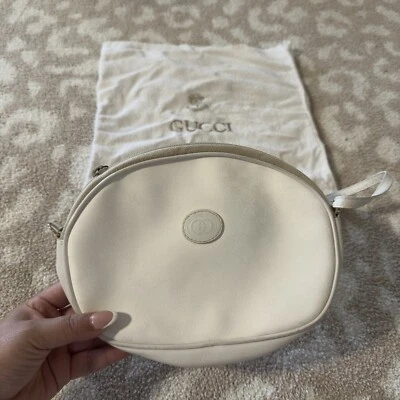 Bolso Bandolera Pequeño De Colección GUCCI Blanco GG Monograma Lona y Cuero Foto 1 de 4