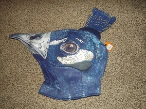 Peacock Costume Mask Adult Soft Over The Head Oversized Bird Blue NWT 24” - Picture 1 of 2