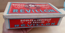 Rare Ancienne boite carton publicitaire chocolat Révillon Lyon boules chocolat