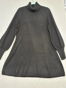 Elie Tahari Women’s Sz Lg Turtleneck Long Sleeve Knit Sweater Dress Black NWOT - Picture 1 of 10