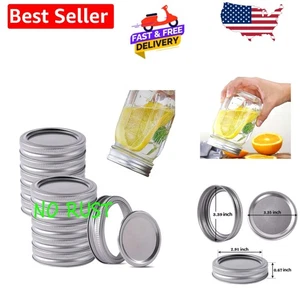 Edelstahl Große Öffnung Einmach Deckel & Ringe - Perfekt zum Einkochen 12er Pack - Bild 1 von 7
