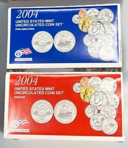 SEALED IN BOX- 2004 P and D United States Mint Uncirculated 22 Coin Set Complete - Picture 1 of 6