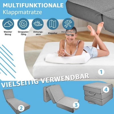 Klappmatratze 4-teilige Gästematratze Faltmatratze Klappbare Matratze - Bild 1 von 4